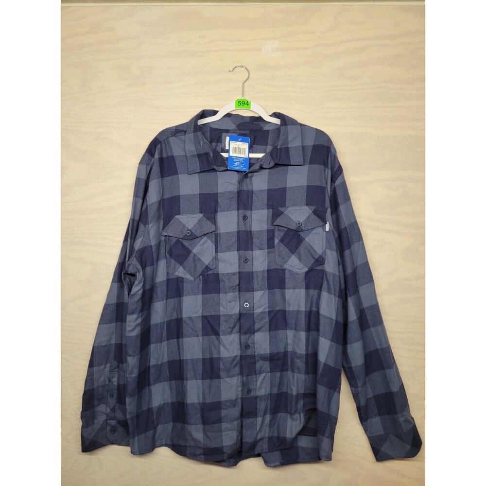Hurley Men's SZ XXL Buffalo Plaid Flannel Shirt Long Sleeve Blue Pockets New